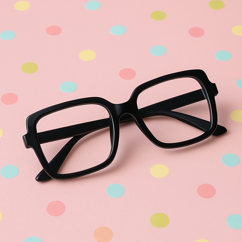 Stylish Black Square Frame Glasses